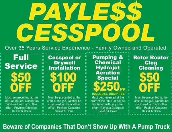 Payless Cesspool Coupons Suffolk County